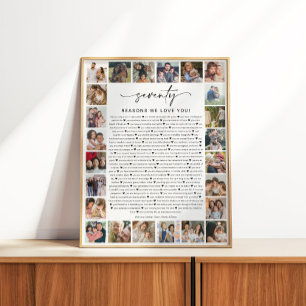 70 Gründe, warum wir dich lieben Foto-Collage-Gesc Poster