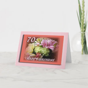 70. Happy Birthday Card - Blume Karte