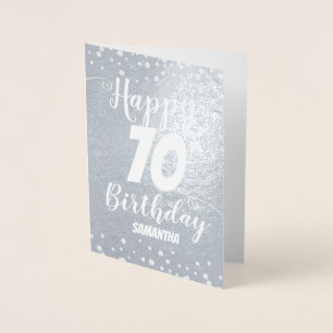 70. Happy Birthday Custom Foil Card Folienkarte