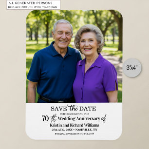 70. Hochzeitsjubiläum Save-the-Date-Foto Magnet