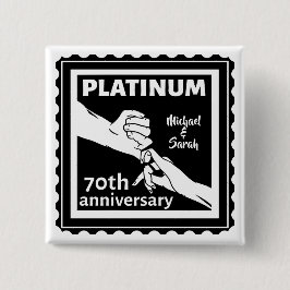 70. Hochzeitstag blaues Platin traditionell Button