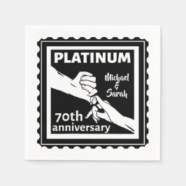 70. Hochzeitstag blaues Platin traditionell Serviette