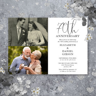 70. Hochzeitstag Dann Und Jetzt 2 Foto Einladung
