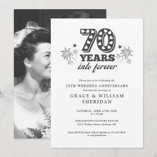 70. Hochzeitstag Foto in die Ewigkeit Einladung