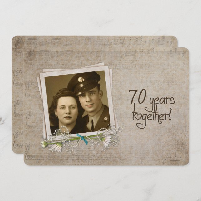 70. Hochzeitstag Open House Einladung (Vorne/Hinten)