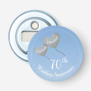 70. Hochzeitstag Platin Herzballons Flaschenöffner