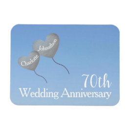 70. Hochzeitstag Platin Herzballons Magnet