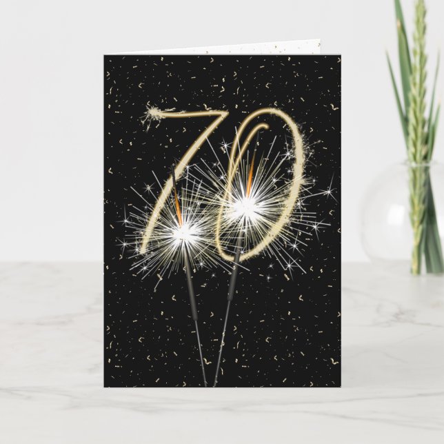 70. Hochzeitstag Sparkler Karte (Vorderseite)