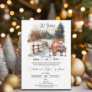70. Hochzeitstag Winterlandschaft Romantik Einladung