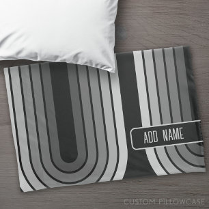 70 Inspirierte Line Art Shades of Gray and Black Kissenbezug