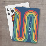 70 Inspirierte Linie Art Blue Red Orange Yellow Ar Spielkarten<br><div class="desc">Ein bohemianisches gebogenes Design mit gestreiften Mustern und kreisförmigen Formen in Gelb-,  Orange- und Ziegelrot. Ein kühnes,  aber minimales Design mit einem optionalen Bereich zum Hinzufügen von Text.</div>