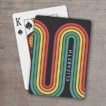 70 Inspirierte Linie Art Blue Red Orange Yellow Ar Spielkarten<br><div class="desc">Ein bohemianisches gebogenes Design mit gestreiften Mustern und kreisförmigen Formen in Gelb-,  Orange- und Ziegelrot. Ein kühnes,  aber minimales Design mit einem optionalen Bereich zum Hinzufügen von Text.</div>