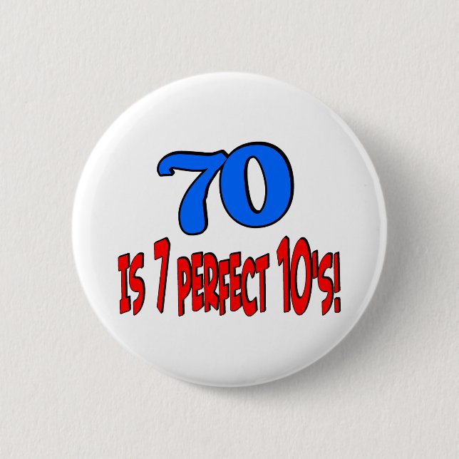 70 ist 7 perfekte 10er (BLUE) Button (Vorderseite)