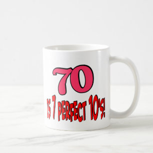 70 ist 7 perfekte 10's (ROSA) Kaffeetasse