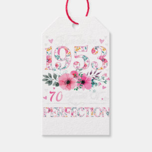 70 Jahre alt 1953 Blumengeschenk 70. Geburtstag Geschenkanhänger