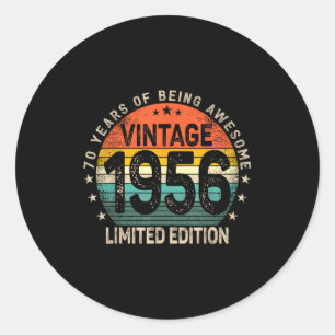 70 Jahre alt 1956 Vintage 70. Geburtstag Männer Fr Runder Aufkleber