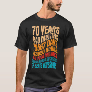 70 Jahre alt 70. Geburtstag Cool Vintag Retro 840 T-Shirt