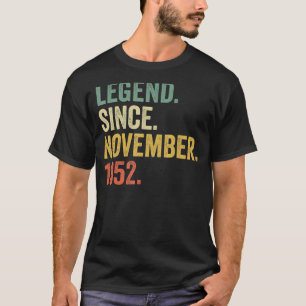 70 Jahre alt 70. Tag Männer lehnen seit November T-Shirt