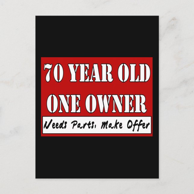 70 Jahre alt, ein Eigentümer - benötigt Teile, mac Postkarte (Vorderseite)