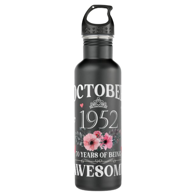 70 Jahre alt Gebildet im Oktober 1952 70. Geburtst Edelstahlflasche (Vorderseite)