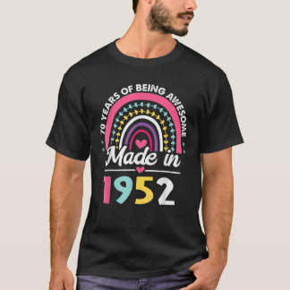 70 Jahre alt Geschenke 70. Geburtstag Geboren 1952 T-Shirt