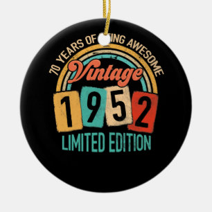 70 Jahre alt, großartig in 1952 70. Geburtstag Keramik Ornament