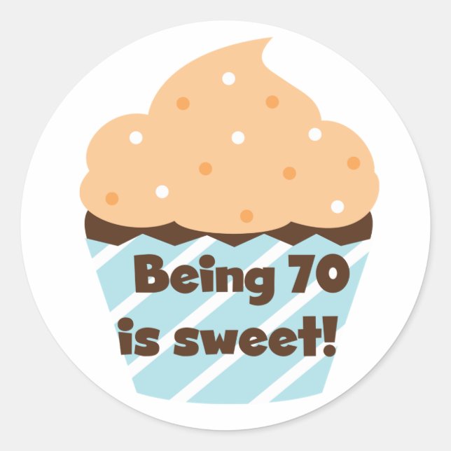70 Jahre alt ist T - Shirt und Geschenke zum Gebur Runder Aufkleber (Vorderseite)