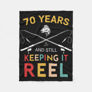 70 Jahre alt und immer noch Reel halten 70. Geburt Fleecedecke