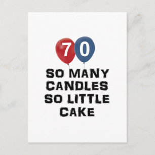 70 Jahre alte Kerzendesigns Postkarte