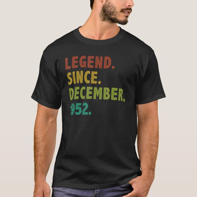 70 Jahre alte Legende seit Dezember 1952 70. Gebur T-Shirt (Vorderseite)