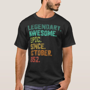 70 Jahre alte Legende seit Oktober 1952 70. Geburt T-Shirt