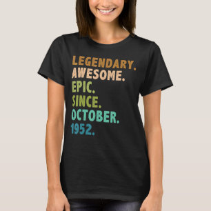 70 Jahre alte Legende seit Oktober 1952 70. Geburt T-Shirt