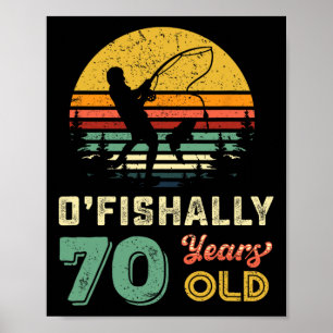 70 Jahre alter Siebziger Opa Fisch 70. Geburtstag Poster
