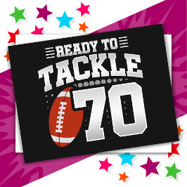 70 Jahre altes Tackle Football Party 70. Geburtsta Postkarte