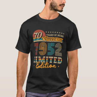 70 Jahre Altes Vintag 1952 Limited Edition Geschen T-Shirt