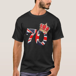 70 Jahre Britische Flagge Krone The Queen Platinum T-Shirt
