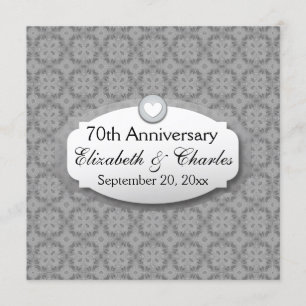 70 Jahre Hochzeitstag Platinum Z03 Einladung