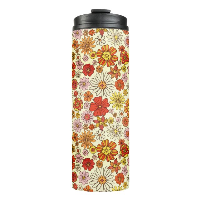 70 Jahre inspiriert warmer Blumendruck Thermosbecher (Vorderseite)