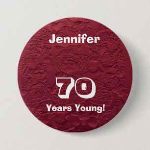 70 Jahre Junge rote Puppen Button Button Geburtsta