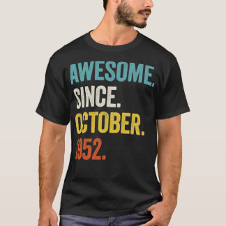 70 Jahre Phantastisch seit Oktober 1952 70. Geburt T-Shirt