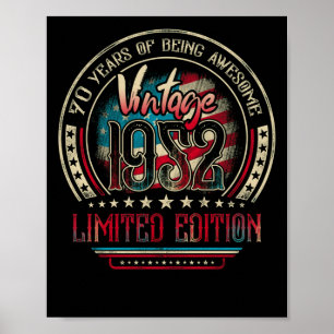 70 Jahre Tolles 70. Geburtstags-Jubiläum Vintage 1 Poster