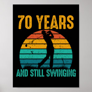 70 Jahre und immer noch schwingende Funny Golf 70. Poster