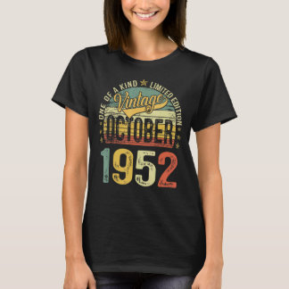70 Jahre Vintager Oktober 1952 70. Tag T-Shirt