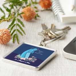 70. Jahrestag des religiösen Lebens Nun Pink Blume Schlüsselanhänger