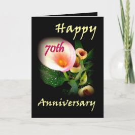 70. Jahrestag mit Calla Lilies Karte