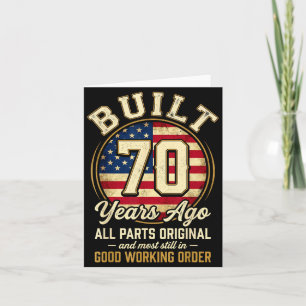 70-jähriger Mann Patriotisch USA-Flagge Vater 70. Karte