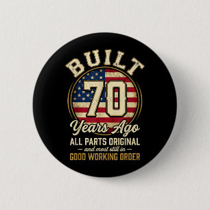 70-jähriger Mann Patriotische USA-Flagge Vater 70. Button