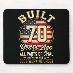 70-jähriger Mann Patriotische USA-Flagge Vater 70. Mousepad