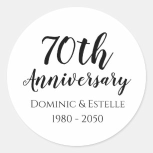 70. Jubiläums-Rundum-Umschlag-Gunstaufkleber Runder Aufkleber