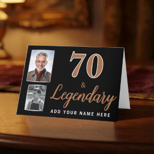 70 & Legendär 2 Fotos 70. Geburtstagskarte Karte